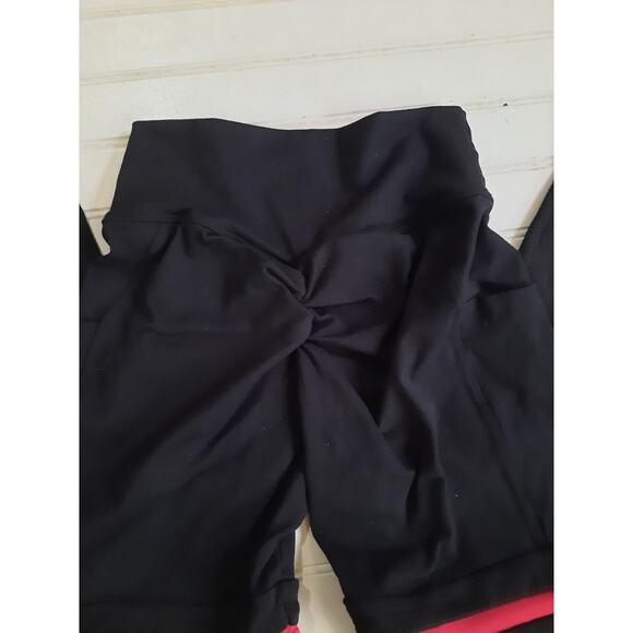 Bombshell Leggings Size S Booty Scrunch Thigh Highs Black Red White Blue - Picture 4 of 7